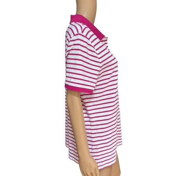 Brooks Brothers women’s 100% cotton pink striped polo shirt size XL - Picture 2 of 7